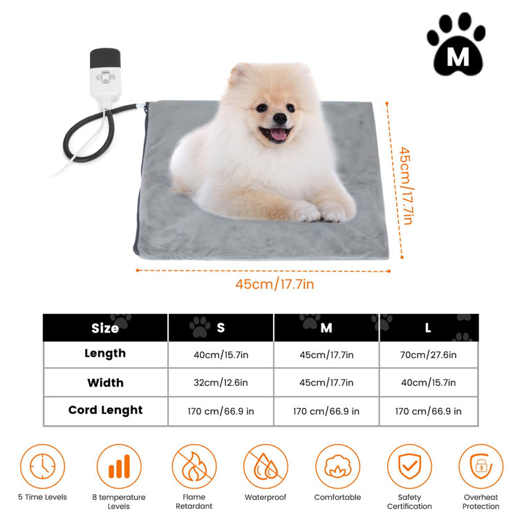 Tucker Murphy Pet™ Pet Heating Pad, 16" X 28" Electric Dog Cat Heating Pad Indoor Waterproof 9